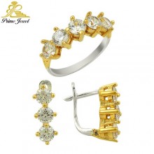 Gümüş zirkon taşlı set